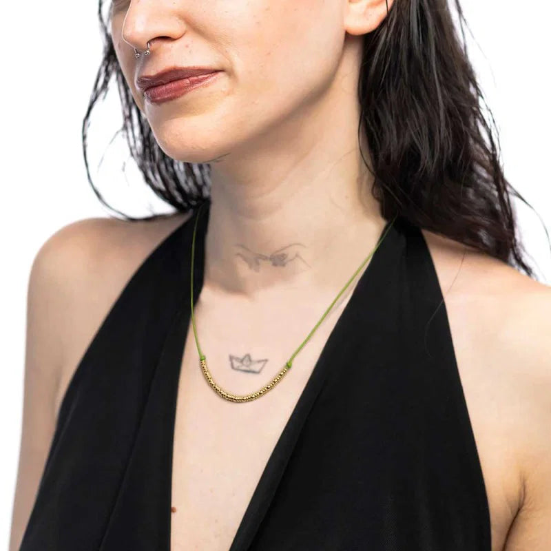 Marlù | Collana cordino con sfere e rondelle al centro