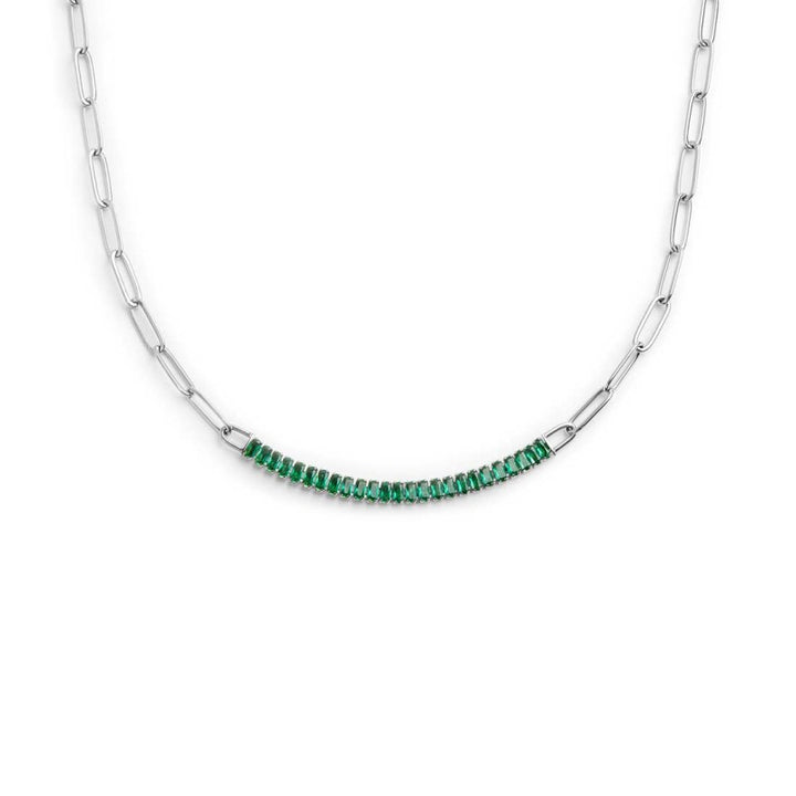 Marlù | Collana tennis centrale cristalli baguette