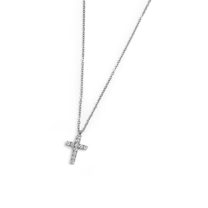Marlù | Collana croce pendente 1,4 cm con zirconi