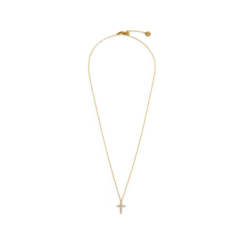 Marlù | Collana croce pendente 1,4 cm con zirconi