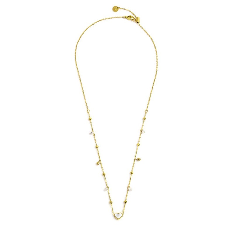 Marlù | Collana cuore madreperla e zirconi