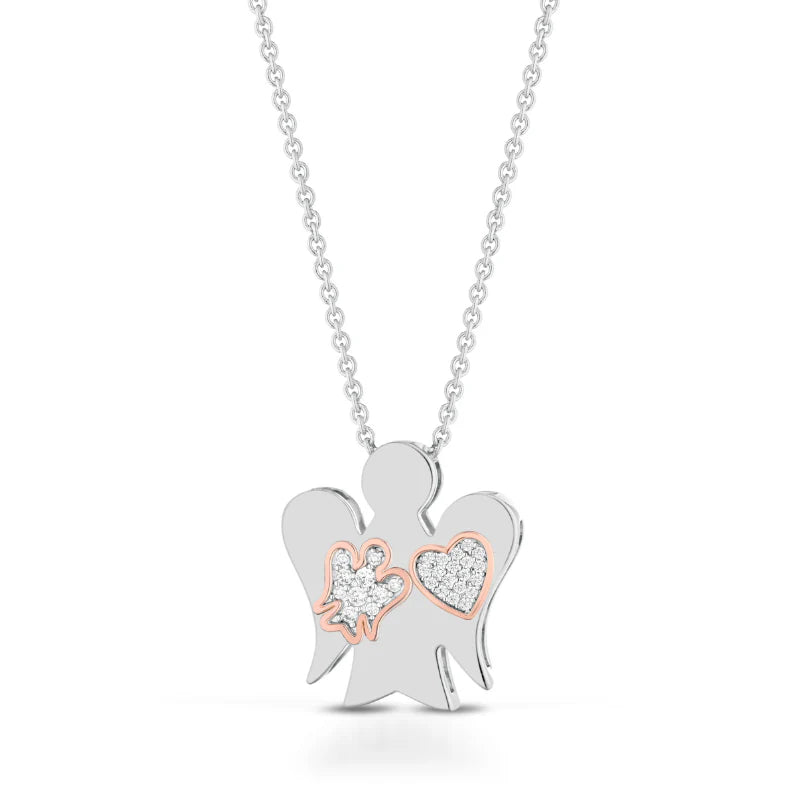 Roberto Giannotti | Collana in argento angelo cuore e zirconi