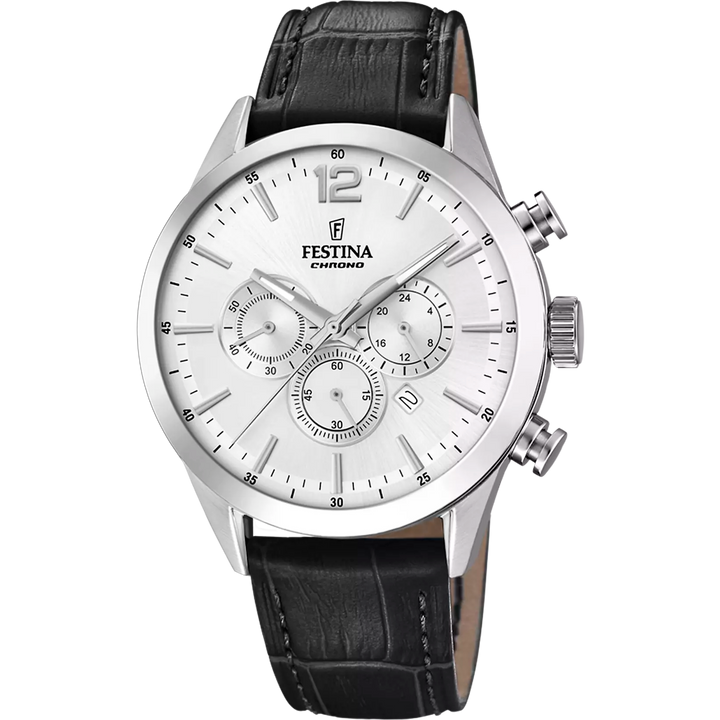 Festina | OROLOGIO FESTINA TIMELESS CHRONOGRAPH F20542/1 ARGENTO CON CINTURINO IN PELLE, UOMO