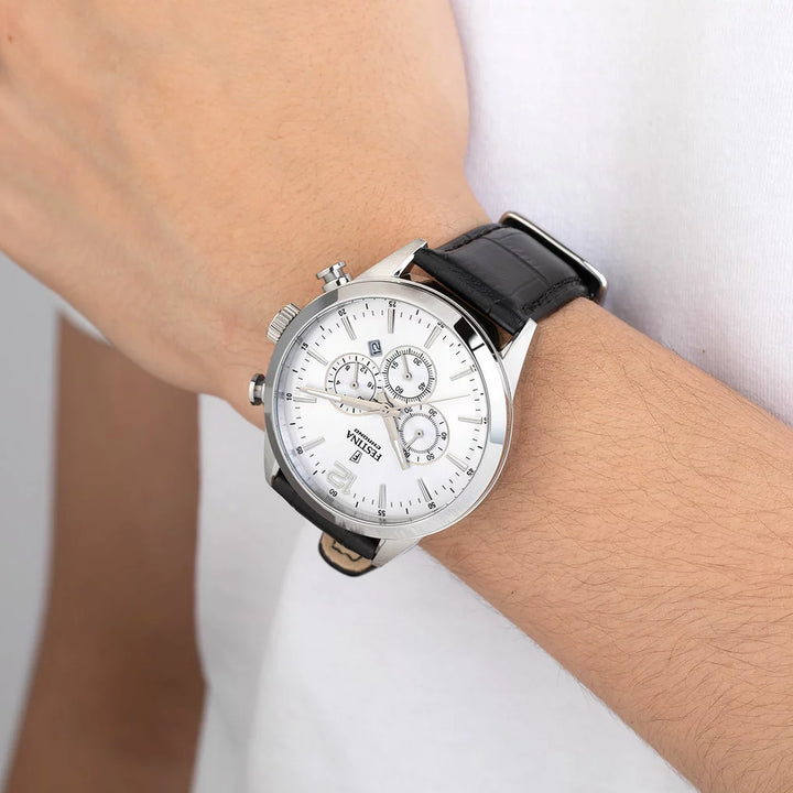 Festina | OROLOGIO FESTINA TIMELESS CHRONOGRAPH F20542/1 ARGENTO CON CINTURINO IN PELLE, UOMO