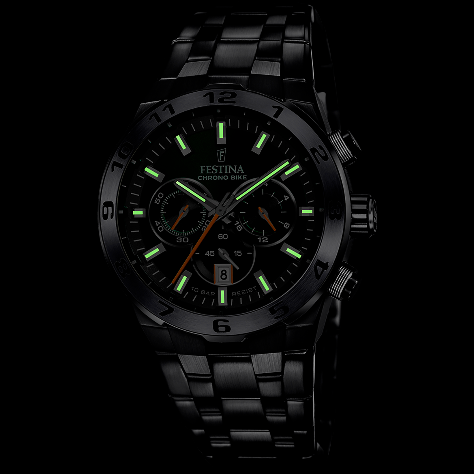 Festina | OROLOGIO FESTINA CHRONO BIKE F20673/2 VERDE CINTURINO IN ACCIAIO INOSSIDABILE 316L, UOMO