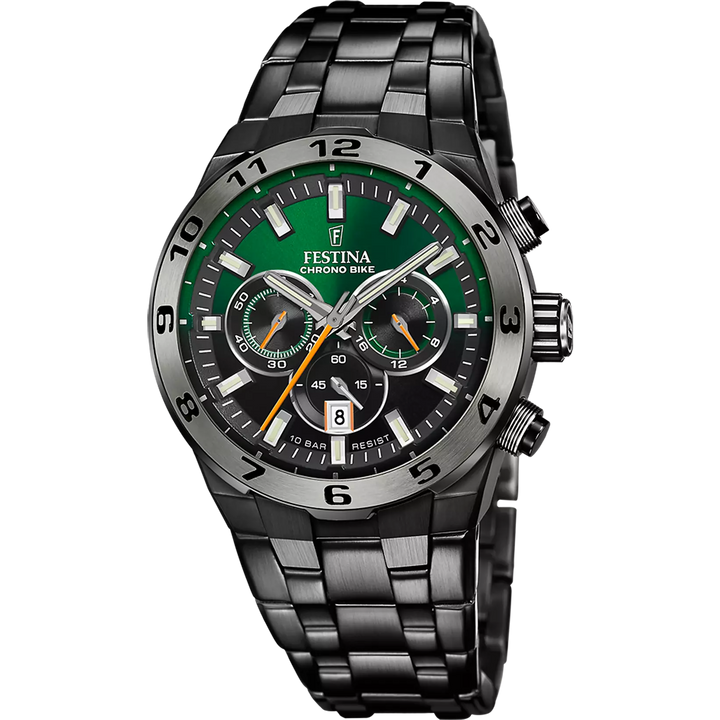 Festina | OROLOGIO FESTINA CHRONO BIKE F20673/2 VERDE CINTURINO IN ACCIAIO INOSSIDABILE 316L, UOMO
