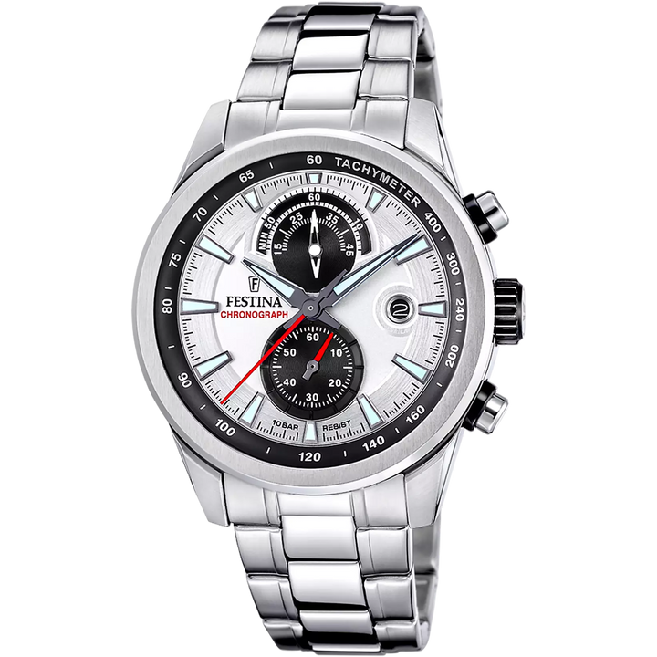 Festina | OROLOGIO FESTINA TIMELESS CHRONOGRAPH F20694/1 GRIGIO CINTURINO IN ACCIAIO INOSSIDABILE 316L, UOMO