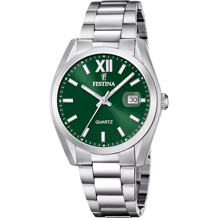 Festina | OROLOGIO FESTINA ACCIAIO CLASSICO F20707/8 VERDE CINTURINO IN ACCIAIO INOSSIDABILE 316L, UOMO