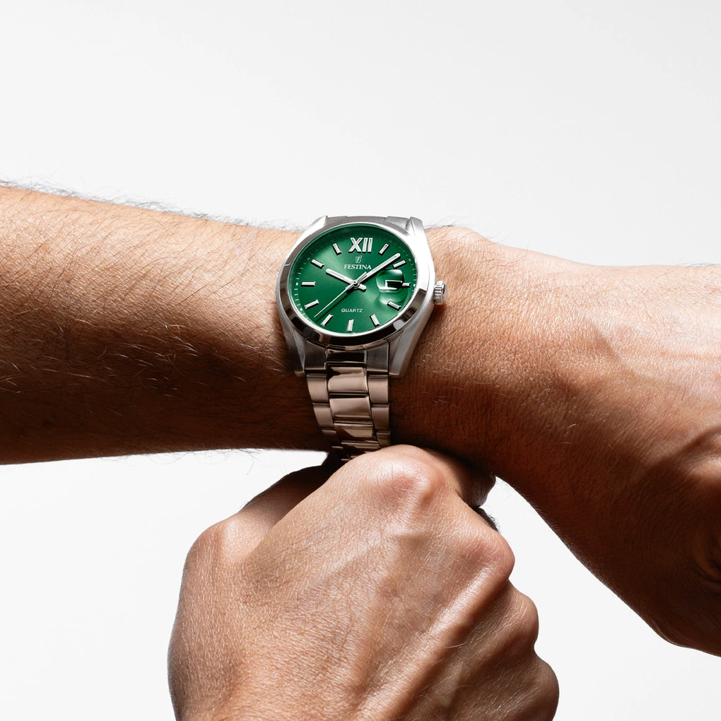 Festina | OROLOGIO FESTINA ACCIAIO CLASSICO F20707/8 VERDE CINTURINO IN ACCIAIO INOSSIDABILE 316L, UOMO