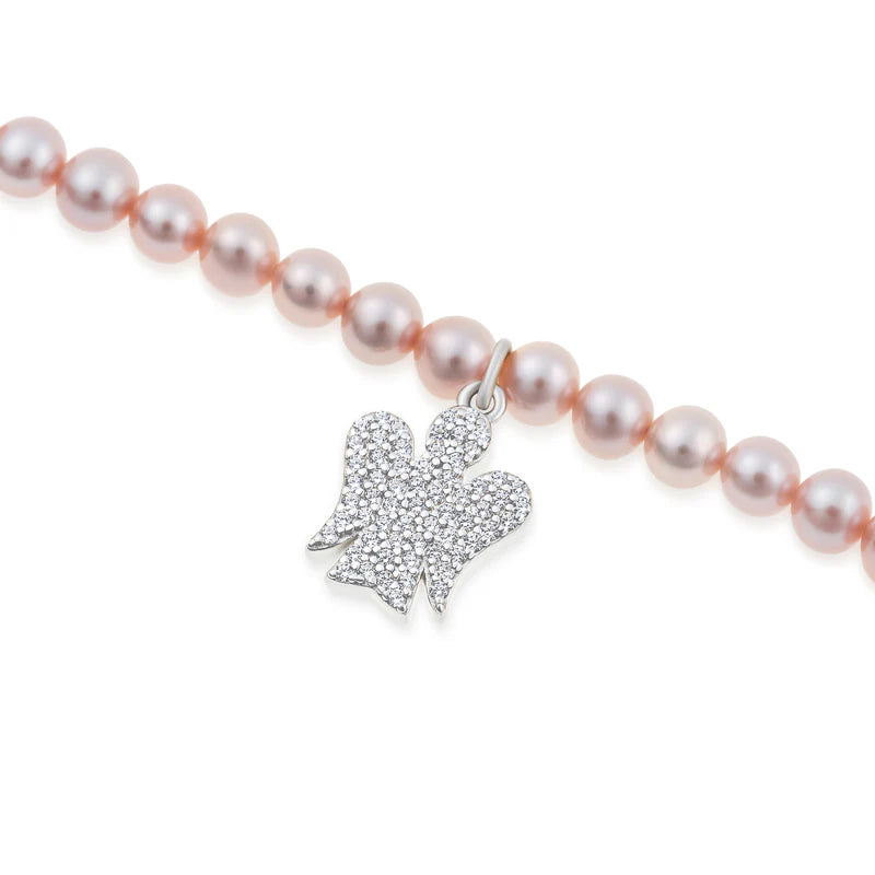 Roberto Giannotti | Bracciale di perle rosa con pendente angelo