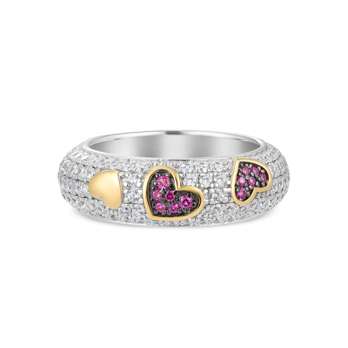 Roberto Giannotti | Anello in argento con cuori e zirconi
