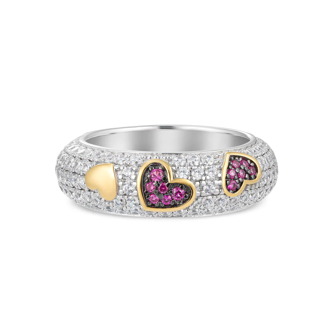 Roberto Giannotti | Anello in argento con cuori e zirconi