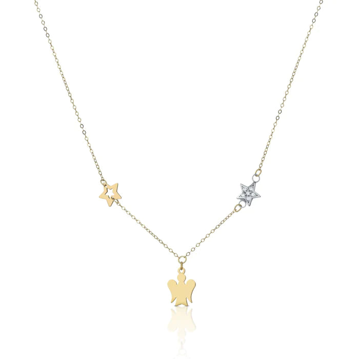 Roberto Giannotti | Collana Young con pendente Angelo in Oro Giallo e Stella