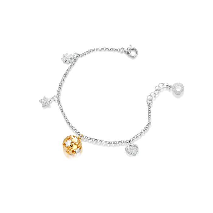 Roberto Giannotti | Bracciale chiama angeli con cuore, stella, quadrifoglio e zirconi