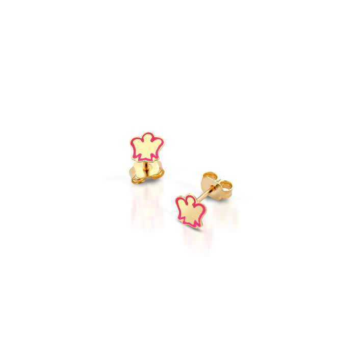 Roberto Giannotti | Orecchini Bimba Oro con Angelo e Smalto Rosa