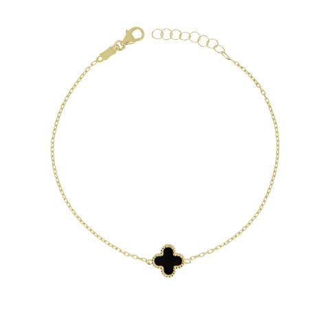 iGold | Bracciale Fiore nero in oro 9 kt