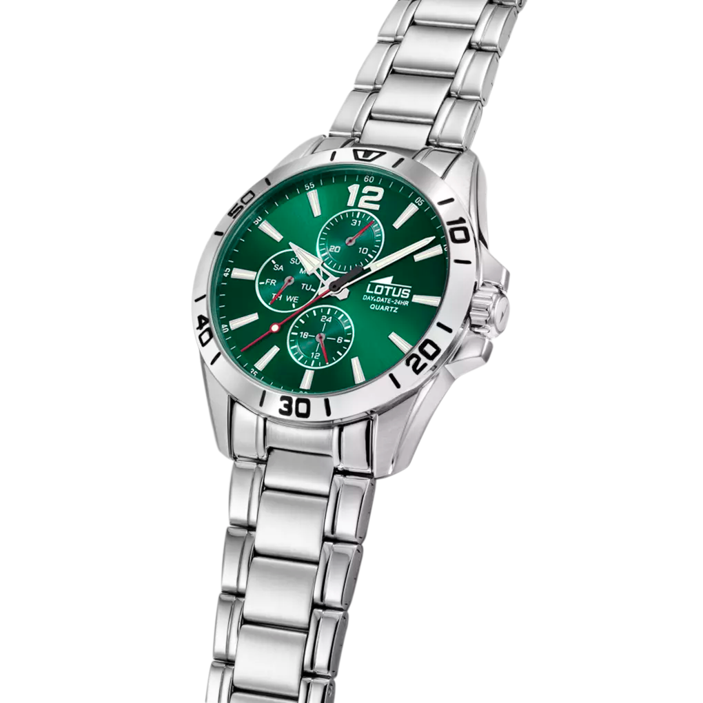 Lotus |Orologio Lotus 18812/7 verde cinghia acciaio, uomo