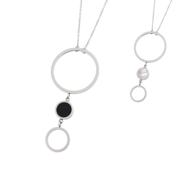 Marlù | Collana con cerchio acrilico e madreperla