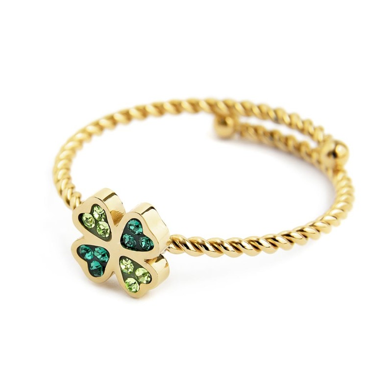 Marlù | Anello quadrifoglio con cristalli