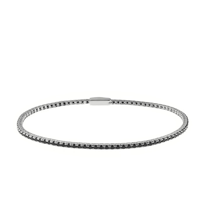 Bliss Fashion | Bracciale tennis in argento con cubic zirconia neri