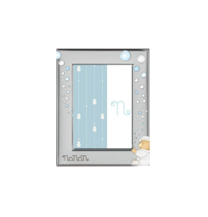 Nanan | Cornice argento Bolle azzurra 13x18cm