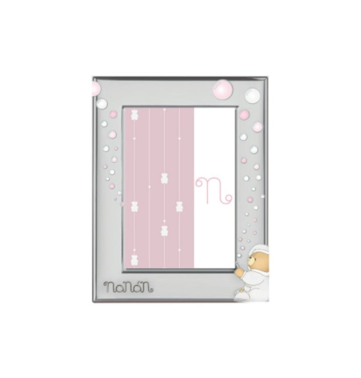 Nanan | Cornice argento Bolle rosa 13x18cm