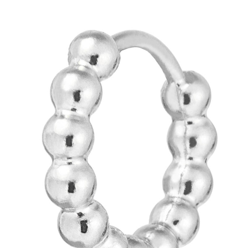 Marlù |Orecchino a cerchio 1,3 cm trama con sfere