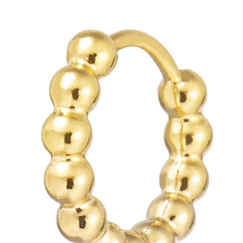 Marlù |Orecchino a cerchio 1,3 cm trama con sfere