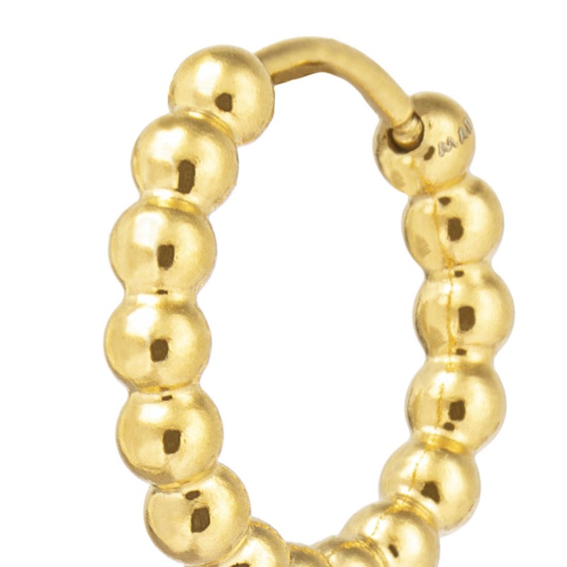 Marlù | Orecchino a cerchio 1,5 cm trama con sfere