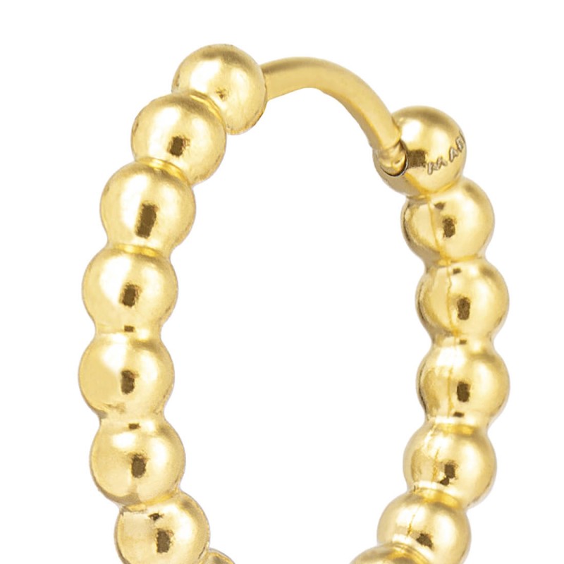 Marlù |Orecchino a cerchio 1,7 cm trama con sfere