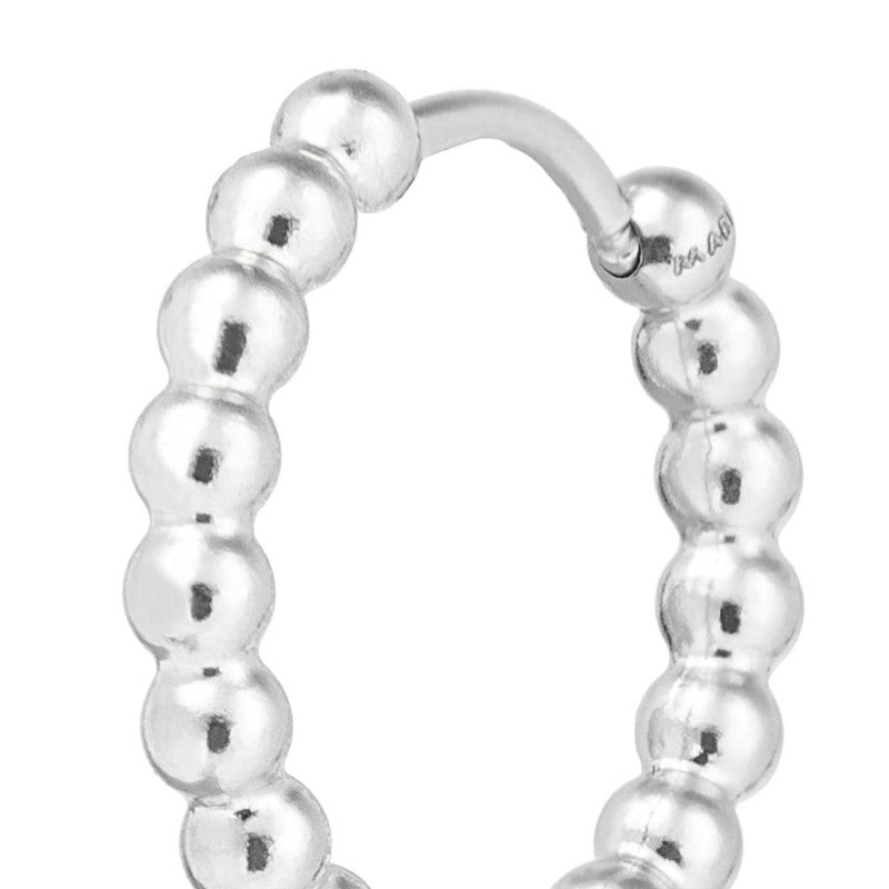 Marlù |Orecchino a cerchio 1,7 cm trama con sfere