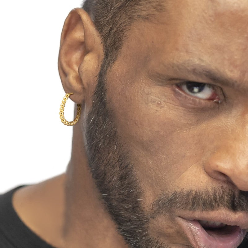 Marlù |Orecchino a cerchio 1,9 cm trama con sfere