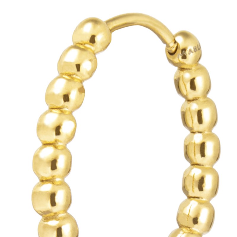 Marlù |Orecchino a cerchio 1,9 cm trama con sfere