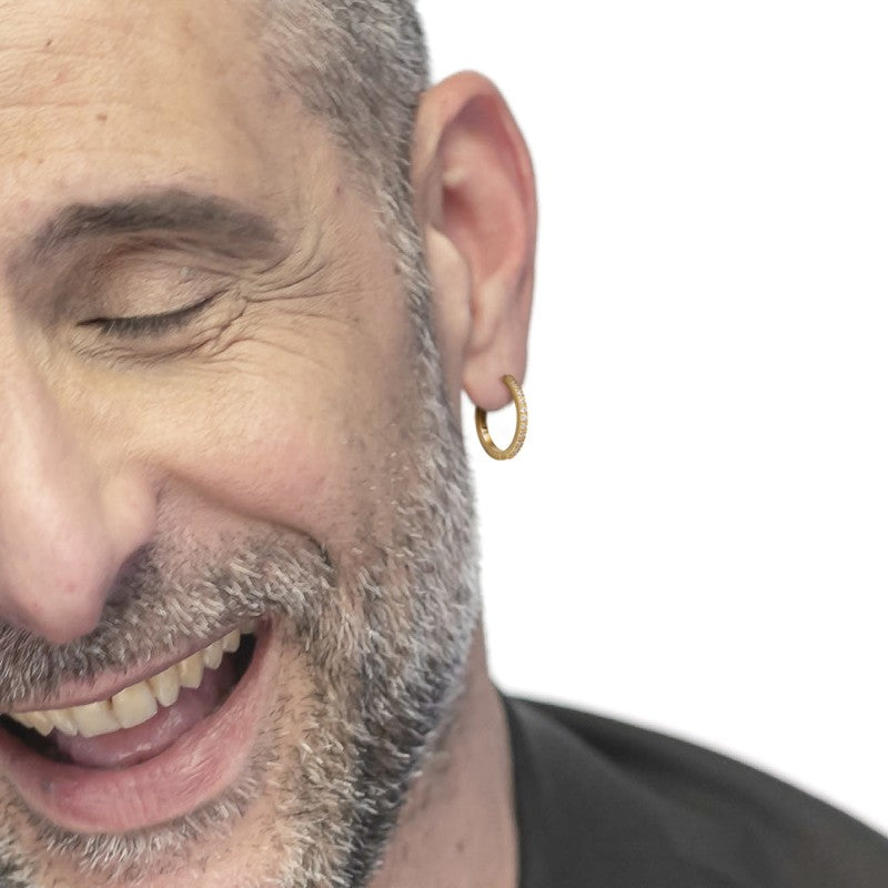 Marlù |Orecchino a cerchio con zirconi