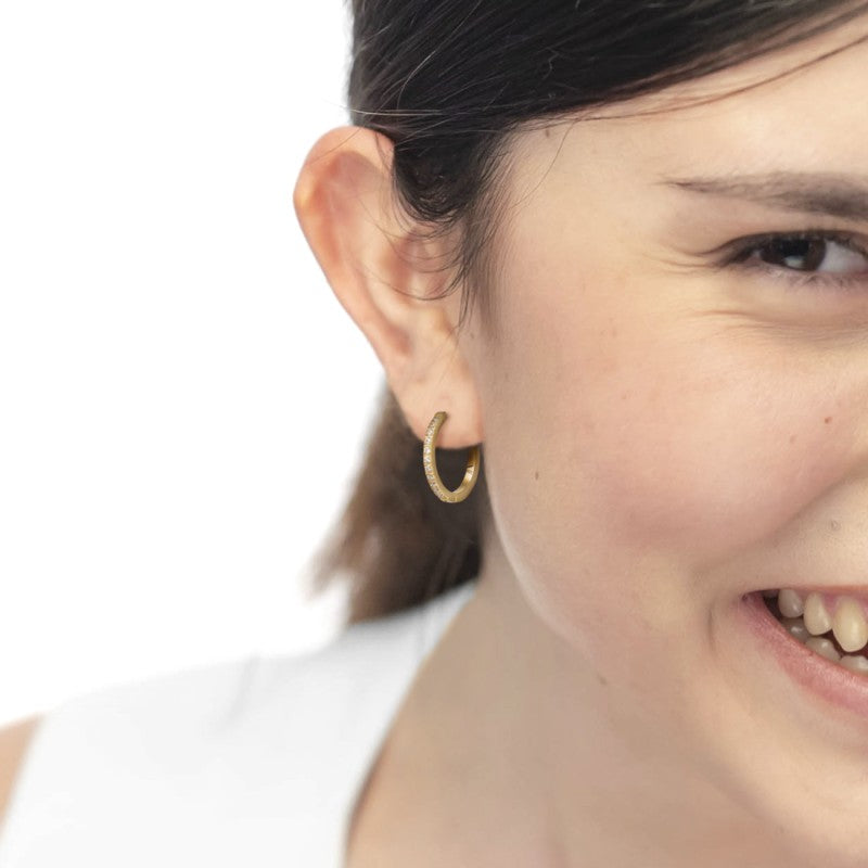 Marlù |Orecchino a cerchio con zirconi