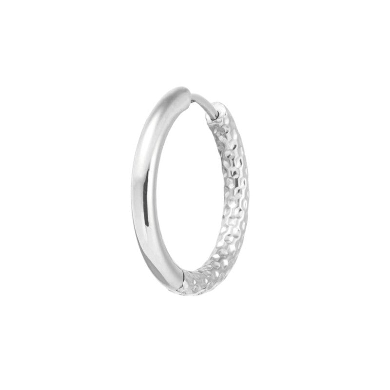 Marlù | Orecchino a cerchio 2,1 cm trama diamantata