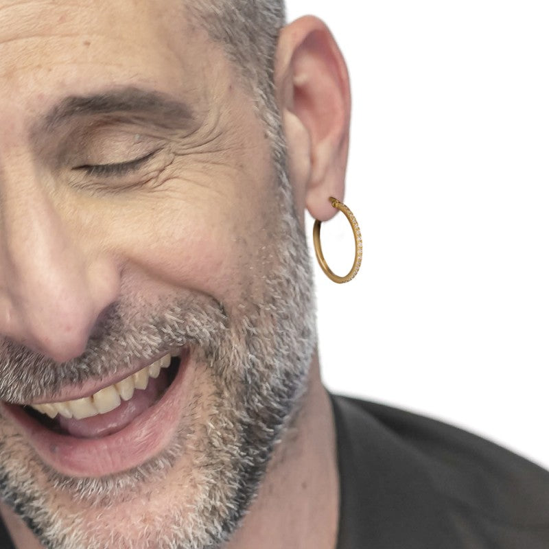 Marlù |Orecchino a cerchio con zirconi