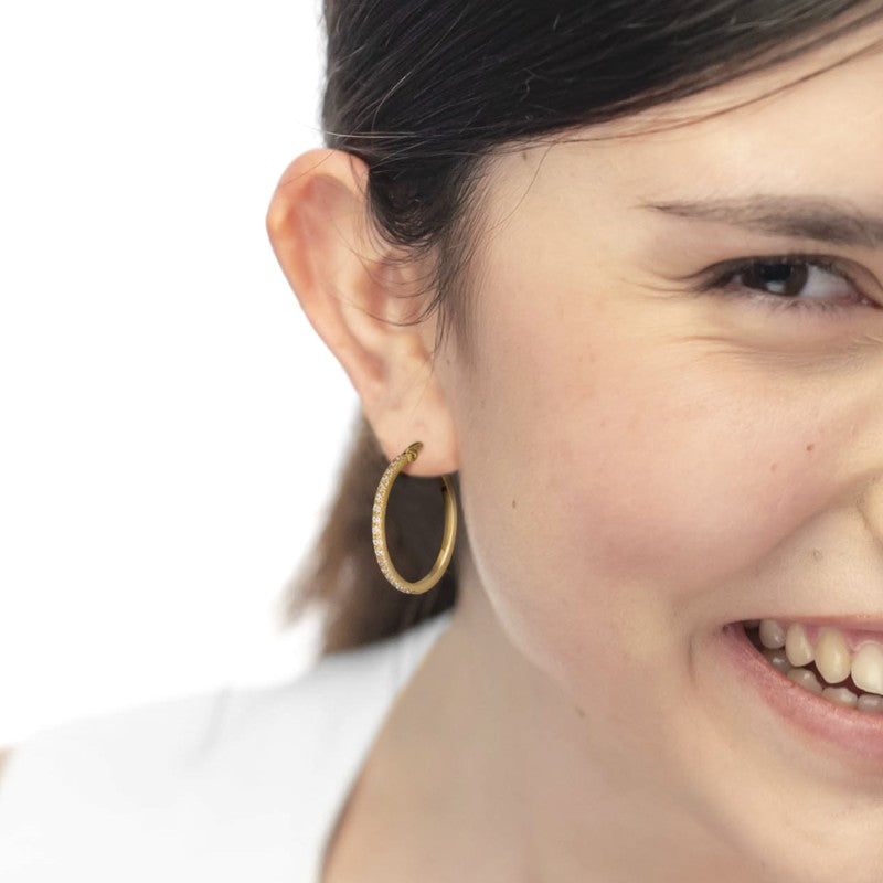 Marlù |Orecchino a cerchio con zirconi