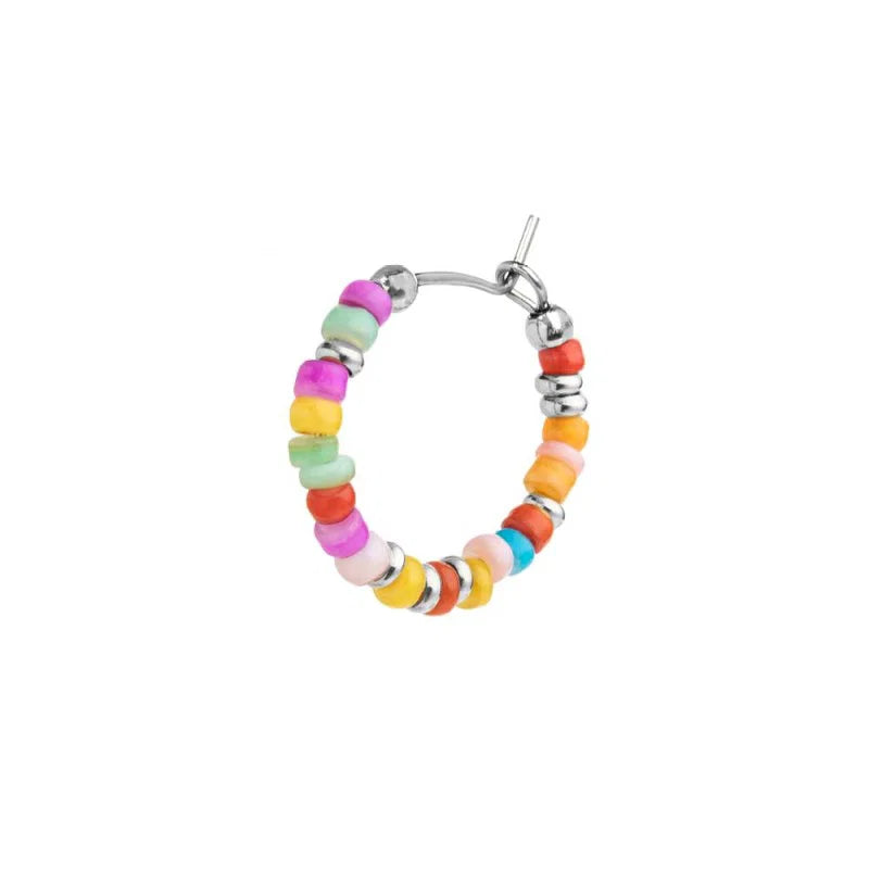 Marlù | Orecchino a cerchio con perline colorate