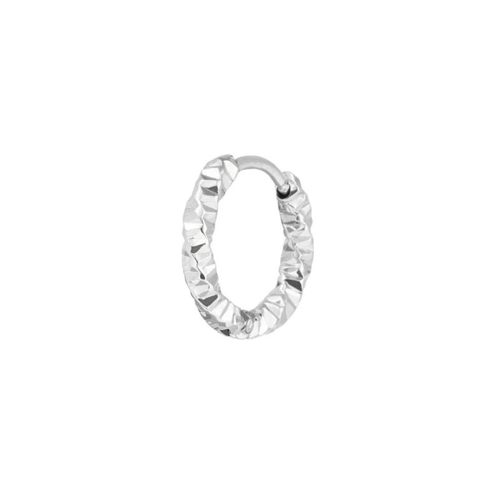 Marlù |Orecchino a cerchio ritorto 1,5 cm trama diamantata