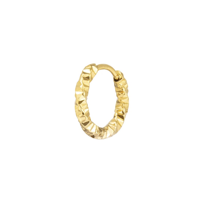 Marlù |Orecchino a cerchio ritorto 1,5 cm trama diamantata