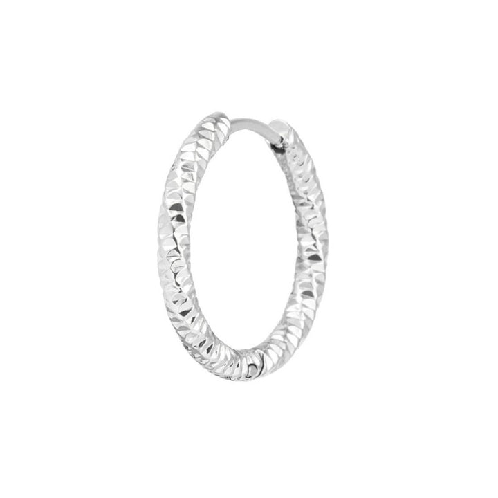 Marlù |Orecchino a cerchio ritorto 2,1 cm trama diamantata
