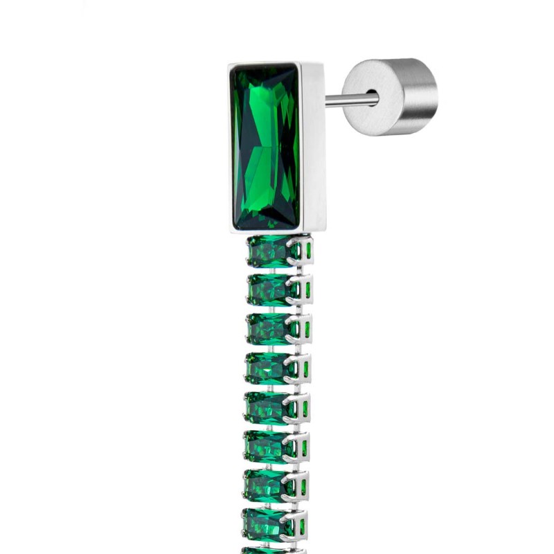 Marlù | Orecchino a lobo catena tennis baguette