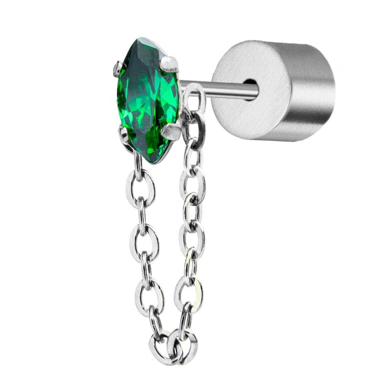 Marlù | Orecchino a lobo con zircone e catena cross