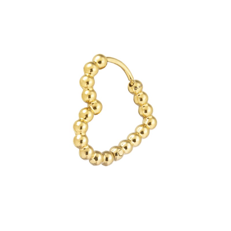 Marlù |Orecchino cuore 1,8 cm trama con sfere