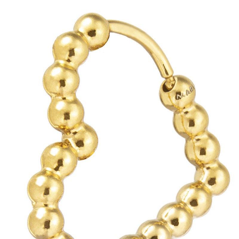 Marlù |Orecchino cuore 1,8 cm trama con sfere