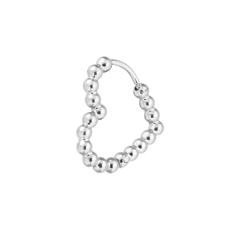 Marlù |Orecchino cuore 1,8 cm trama con sfere