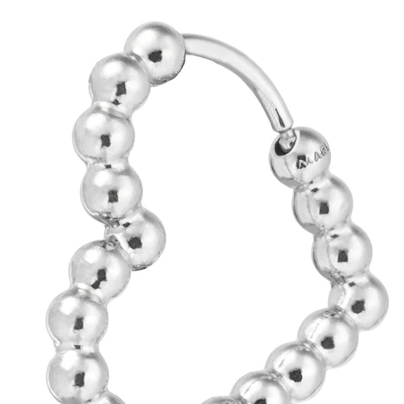 Marlù |Orecchino cuore 1,8 cm trama con sfere