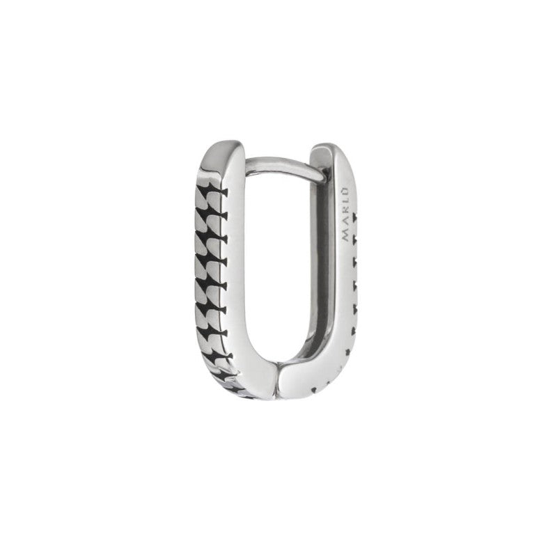 Marlù | Orecchino ovale 1,7 cm trama con black oil opaco |