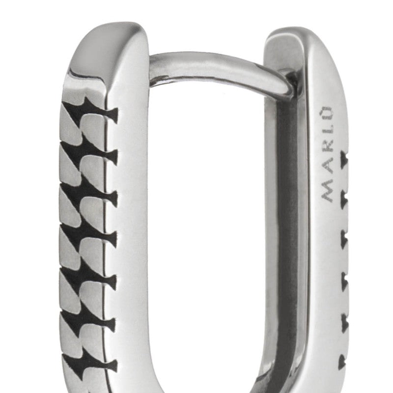 Marlù | Orecchino ovale 1,7 cm trama con black oil opaco |